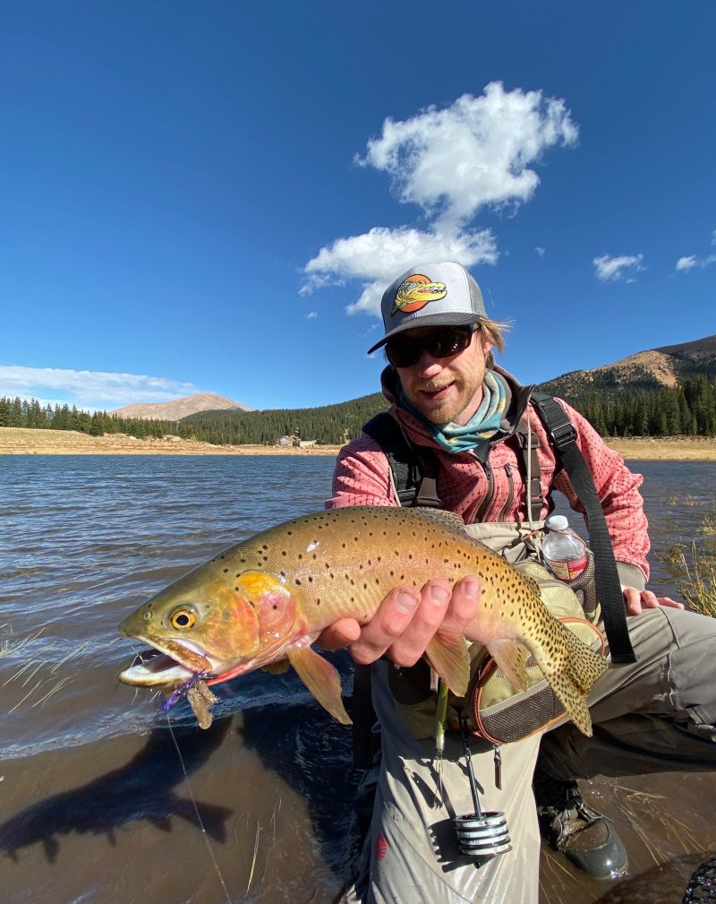 Phil and one of his rewards from one of Colorado's easily accessible mountain lakes.  